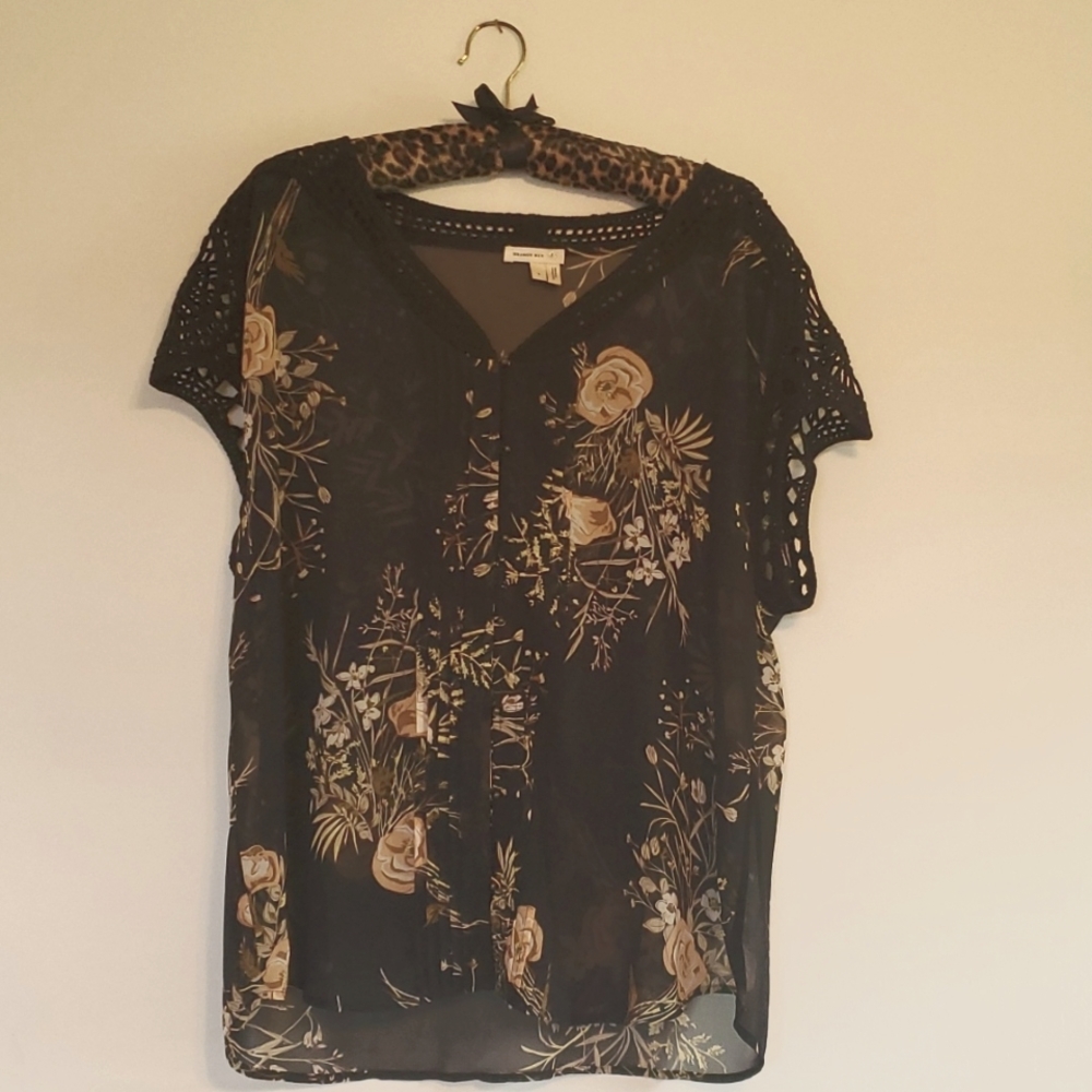 Flowy Black Floral Blouse